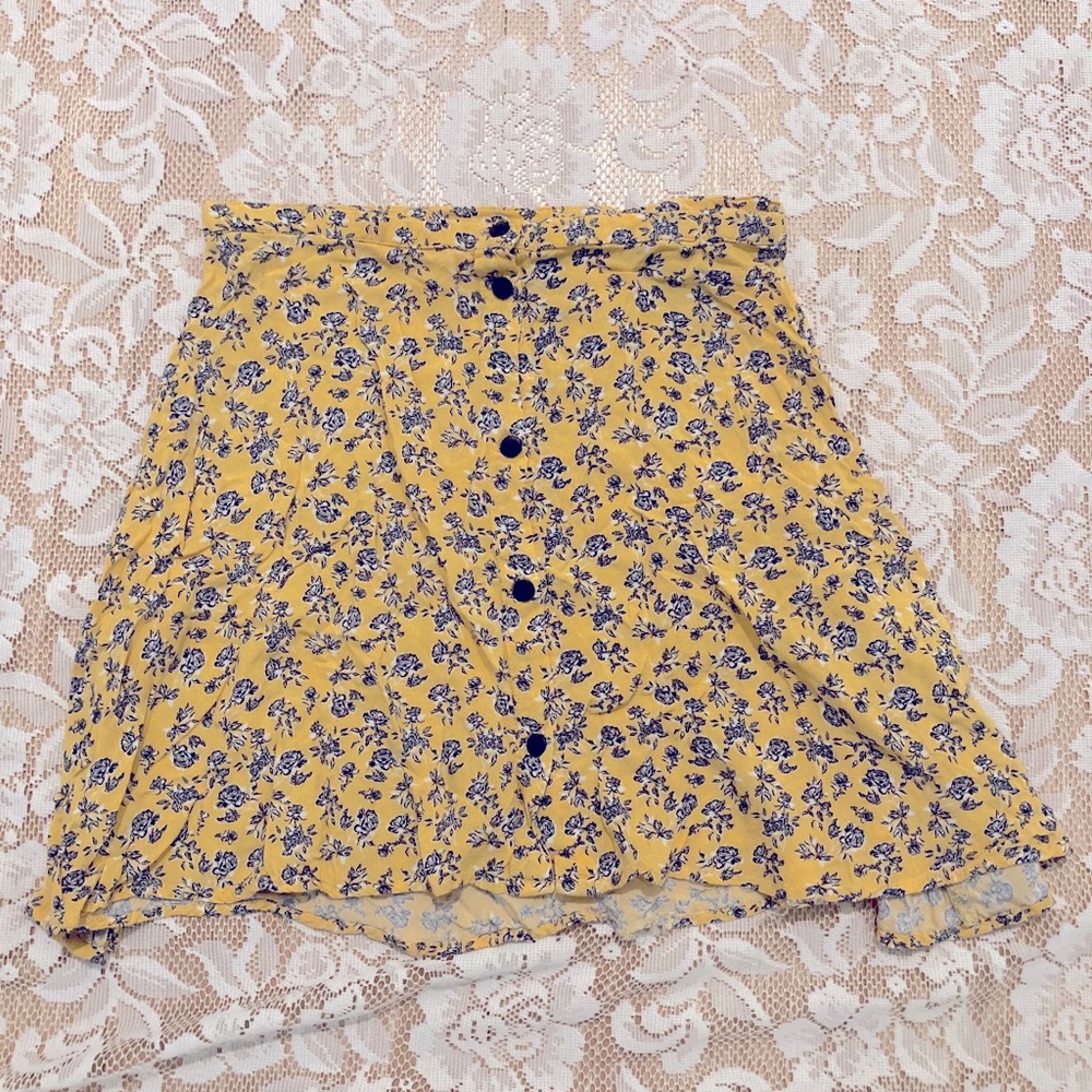 Yellow floral skirt